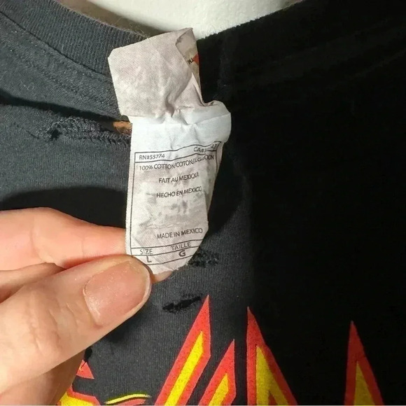 Def leppard band  tee 2014 tour distressed L - Picture 7 of 7